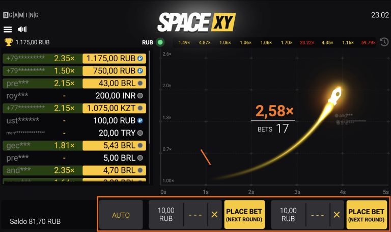 Color-Based Betting Logic in Rocket Gambling by BGaming